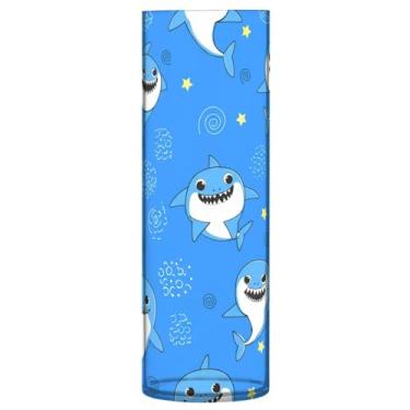 Imagem de JUZIHAI Vaso de flores com estampa de animal de desenho animado 9,9 cm x 30 cm Cilindro de plástico moderno para decoração de casa de centro de mesa de casamento