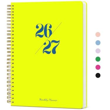 Imagem de Agenda mensal 2026-2027, agenda de 2 meses 2026-2027, funciona de janeiro de 2026 a dezembro de 2027, 17,8 x 25,4 cm, 24 meses, perfeita para planejamento de casa e escritório escolar - amarelo limão
