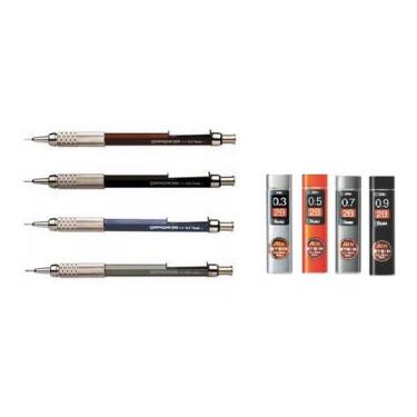Imagem de Kit Lapiseira Pentel Graphgear 500 0,3-0,5-0,7-0,9+ Kit grafite ain st