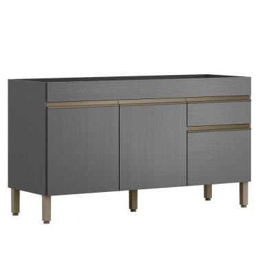 Imagem de Balcao Para Pia 3 Portas 1 Gaveta 150 Cm Line Ktp Gris