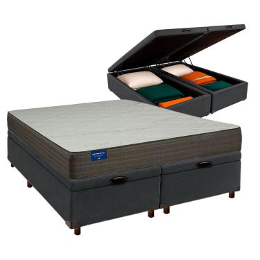 Imagem de Conjunto Cama Box Bau Blindado Queen + Colchão D33 Orthotech Inducol