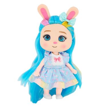 Imagem de Boneca Coelho Arco-íris Azul - DM Toys 