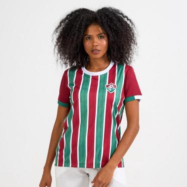 Imagem de CAMISETA FLUMINENSE TRATADO FEMININO VINHO/VERDE/P-Feminino