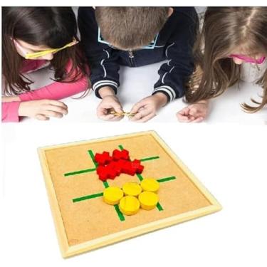 Imagem de Jogo da Velha Tabuleiro em Madeira Reflorestamento Interativo Educativo Jogos de Mesa Estimula o Aprendizado Toy Trade
