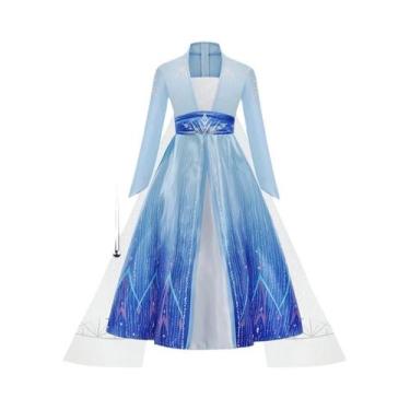 Imagem de Fantasia De Princesa Elsa Frozen Para Meninas, Vestido De Manga Longa 