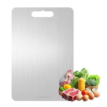 Imagem de GR1 Tábua de corte de titânio puro para cozinha, ultradurável, leve, lavável na lava-louças, superfície de corte profissional, 4 opções de tamanho (pequena)