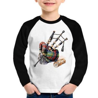 Imagem de Camiseta Raglan Infantil Gaita de Foles Manga Longa - Foca na Moda, Br