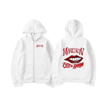 Imagem de Moletom Masculino Oversized Estilo Vintage Punk Com Zíper, Moda Da Ban