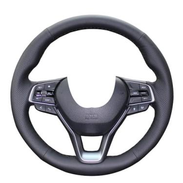Imagem de Eiseng DIY capa de volante de couro genuíno preta ajuste personalizado para Honda Accord 2019 2020 2021 2018/2019-2021 Insight Stitch On Wrap Interior AccessoriesEiseng preto QC-02-0061
