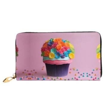 Imagem de XLLingL Carteiras de cartão de crédito impressas, bolsas longas de couro femininas, carteiras com zíper, carteira de viagem simples