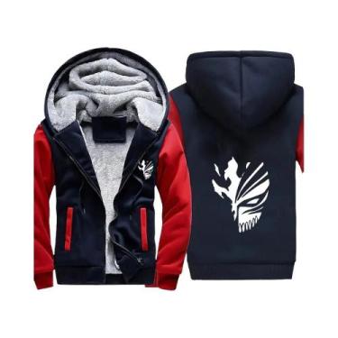 Imagem de Jaqueta De Fleece Masculina Anime Bleach Com Zíper, Capuz, Acolchoada,