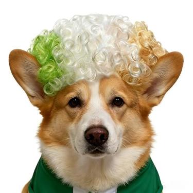 Imagem de Peruca de animal de estimação para fãs de futebol da Copa do Mundo, cabeça com bandeira nacional Crazy Cheer, acessórios ajustáveis para fantasia de cão/gato, para jogos de futebol, jogos olímpicos