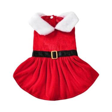 Imagem de Vestido De Natal Para Animais De Estimação Com Saia Vermelha Para Cães