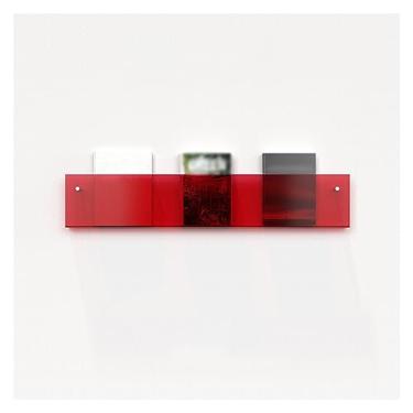 Imagem de Suporte de revista de acrílico colorido, estante de brochura montada na parede, suporte de exibição de literatura para loja de biblioteca de sala de espera (cor: vermelho, tamanho: 80 cm/32 pol)