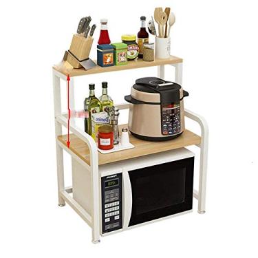 Imagem de U5GAAALPPQ9 Prateleira de cozinha, suporte para forno de microondas, prateleira de armazenamento de 2 camadas, prateleira de cozinha, armazenamento multifuncional, prateleira de padeiro de cozinha