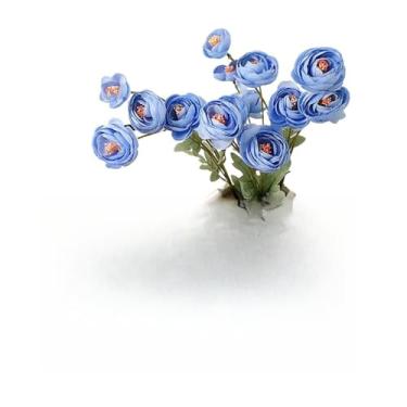 Imagem de Novos Vários Estilos 8 Unidades 32 Flores Margaridas Artificiais Falsas para Decoração de Casa Arranjos Florais(RZF004-Azul4U.(16 Flores))