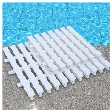 Imagem de Faixa de cobertura de grade de drenagem de piscina, sistema de drenagem de transbordamento de plástico PPS, 30 x 100 cm, 2 peças, ideal para gerenciamento de água interna/externa e segurança da