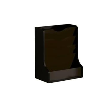 Imagem de Escritório Organizador de mesa com 5 bolsos, porta-revistas vertical para acessórios escritório e artigos papelaria Organizador de mesa(Preto)