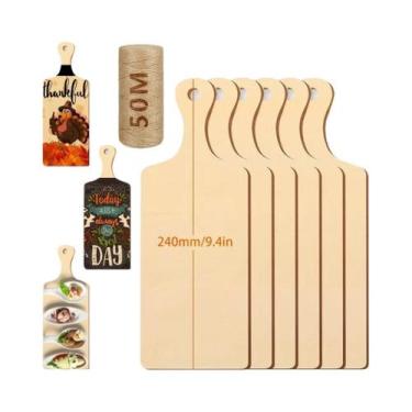 Imagem de Conjunto De Tábuas De Corte De Madeira Mini Com Cabo Longo 6pçs/12pçs/