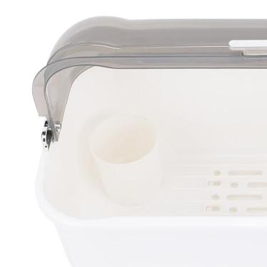 Imagem de SPYMINNPOO Rack de Secagem de Pratos, Organizador de Balcão de Cozinha Extra Grande Com Tampa, Drenagem Eficiente e Design à Prova de Poeira para Armazenamento Seguro de Talheres na Cozinha