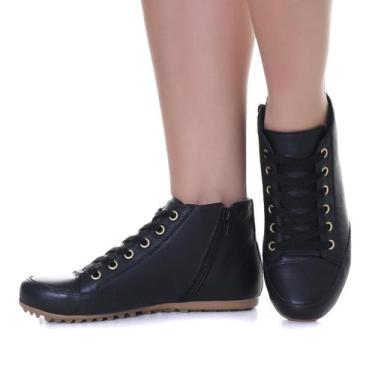 Imagem de Botinha Casual Feminina Rasteira de Zíper Muito Confortável Para o Seu