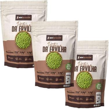 Imagem de Kit 3X Proteína da Ervilha - 900g Refil Chocolate - NewNutrition-Masculino