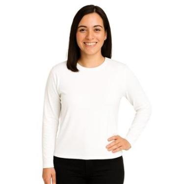 Imagem de Camiseta Manga Longa Segunda Pele Feminina Lisa Dry Academia Fit-Feminino
