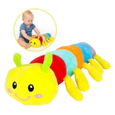 Imagem de Brinquedo Centopéia Pelúcia Colorida 42cm For Kids - Macia e Interativ
