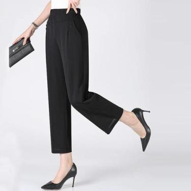 Imagem de Calça Feminina Soltinha de Cintura Alta - Tamanho 8XL - Confortável e 