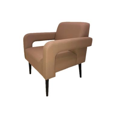 Imagem de Poltrona Santorini Ideal Para Escritório Tecido Sintético Espuma D28 Cappucino Marrom Rud House