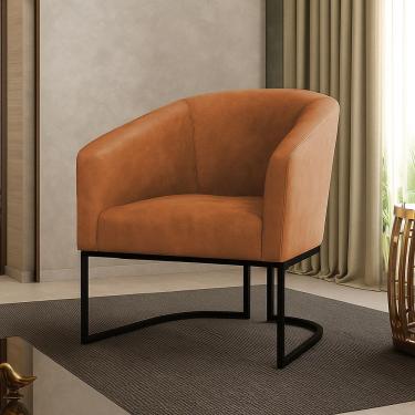 Imagem de Poltrona Sala de Estar Stella Sintético PU Preto Dmov