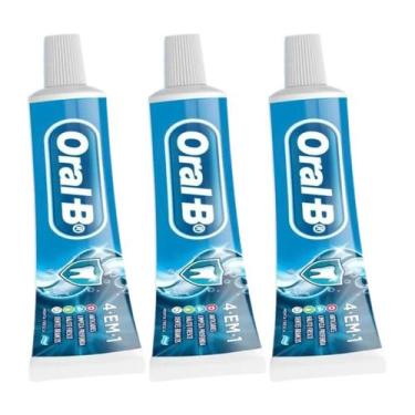 Imagem de 3x Creme Dental Oral-B Pasta de dente 4 em 1 Llimpeza Profunda 70g