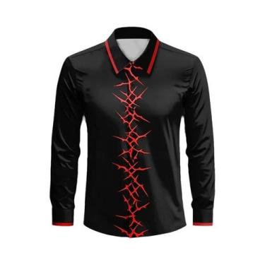 Imagem de Camisa Masculina De Manga Longa Casual Elegante Com Lapela E Botões Pa