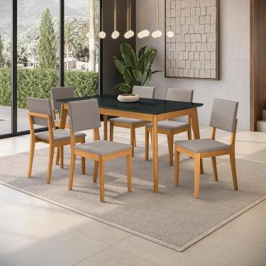 Imagem de Conjunto Sala De Jantar Nara Kappesberg Em Madeira Maciça Com 6 Cadeiras