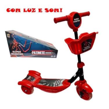 Imagem de Patinete Infantil Metal Homem Aranha 3 Rodas TOY KING