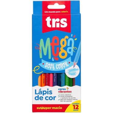 Imagem de Lápis de Cor Mega Soft Color c/ 12 Cores - Tris