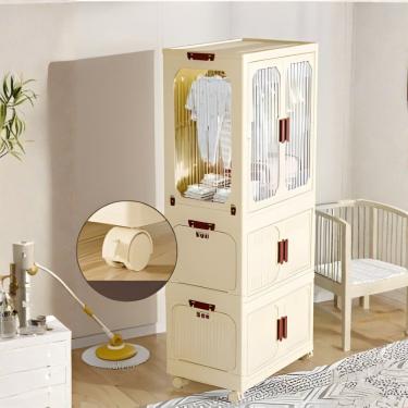 Imagem de Armário Vertical Dobrável Multiuso 1 Porta Plástico 55CM Branco Top Rio Comercial