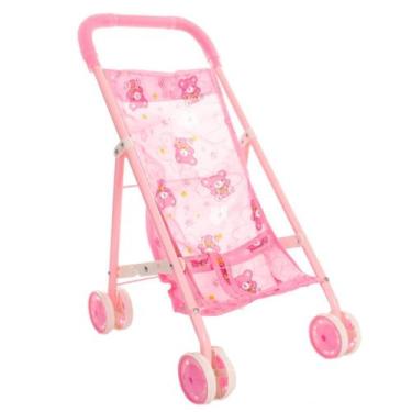 Imagem de Carrinho Boneca Reborn Brinquedo Dobrável Metal Estampado - Toys