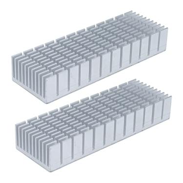 Imagem de Resfriador de dissipador de calor de alumínio, módulo de dissipador de calor 2 peças mini universal anodizado multicompatível para cpu para amplificador(Com adesivo)