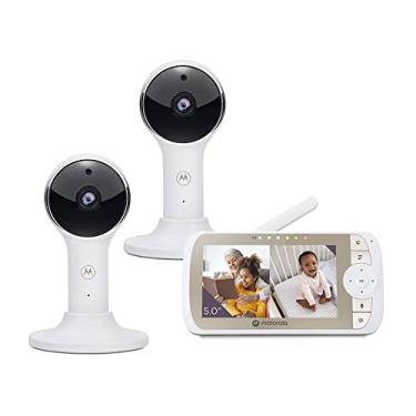 Imagem de Babá Eletrônica VM65-2 / Connect Monitor Tela de 5.0 polegadas 2 Câmeras Panorâmica Inclinação Zoom Digital Detecção Movimentos e Som Áudio Bidirecional Conversação Conectividade Sem Fio 2.4GHz Visão Noturna Infravermelha Aplicativo para Visualização / No Brasil
