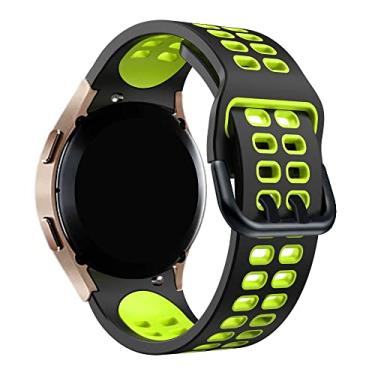 Imagem de Pulseira Esportiva Moderna LTIMPORTS, compativel com Galaxy Watch 6 - Galaxy Watch6 Classic - Galaxy Watch 5 - Galaxy Watch5 Pro - Galaxy Watch 4 - Galaxy Watch4 Classic (Preto/Verde)