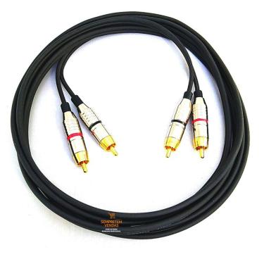 Imagem de Cabo de Áudio Blindado RCA Duplo RCA Duplo Profissional 4 Metros
