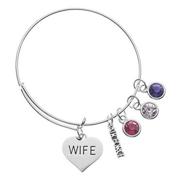 Imagem de Pulseira com pingente da Infinity Collection, Pulseira da Força Aérea da Esposa, Presente de joia da Arma da Esposa – Perfeito Presente para a Esposa