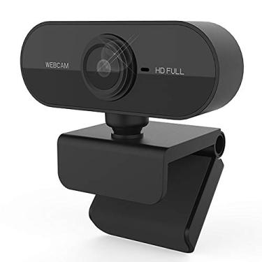 Imagem de Webcam com microfone, câmera de vídeo 30FPS Full HD 1080p para computadores, PC, laptop, desktop, USB Plug and Play, estudo de conferências, reuniões, chamadas de vídeo, transmissão ao vivo