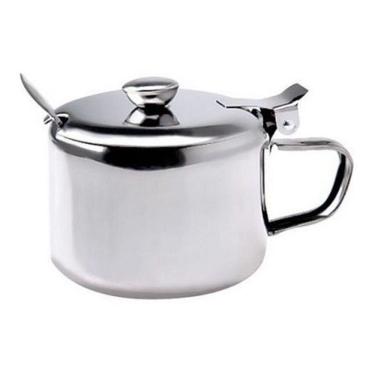 Imagem de Açucareiro Em Aço Inox Com Colher Tampa e Alça Linha Luxo