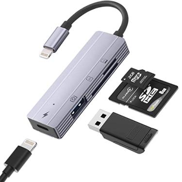 Imagem de Adaptador Lightning para USB [certificado Apple MFI], leitor de cartão IVSHOWCO SD/TF para iPad, adaptador USB para iPhone 14 13 12 11 Xr X XS 8 7 Plus iPad.