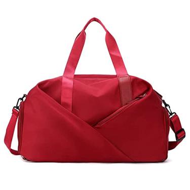 Imagem de Bolsa esportiva bolsa de ioga bolsa de ginástica sapatos compartimento seco e molhado bolsa mensageiro à prova d'água bolsa de mão bolsa fitness para homens e mulheres, red, Fshion,