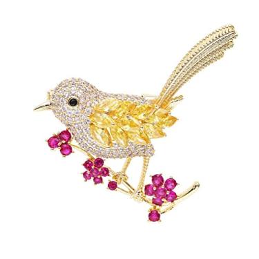 Imagem de KIZQYN Broche feminino romântico e adorável broche de pássaro terno acessórios simples roupas femininas decorações de decote joias requintadas acessório de fantasia