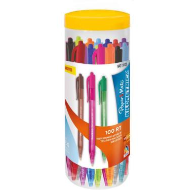 Imagem de Caneta Retrátil Kilometrica 100 - 24 Canetas Coloridas