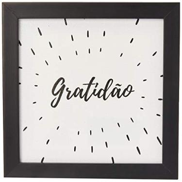 Imagem de Arte Maníacos Quadro Decorativo em Tela Canvas Gratidão - 20x20cm (Moldura caixa em laca preta)